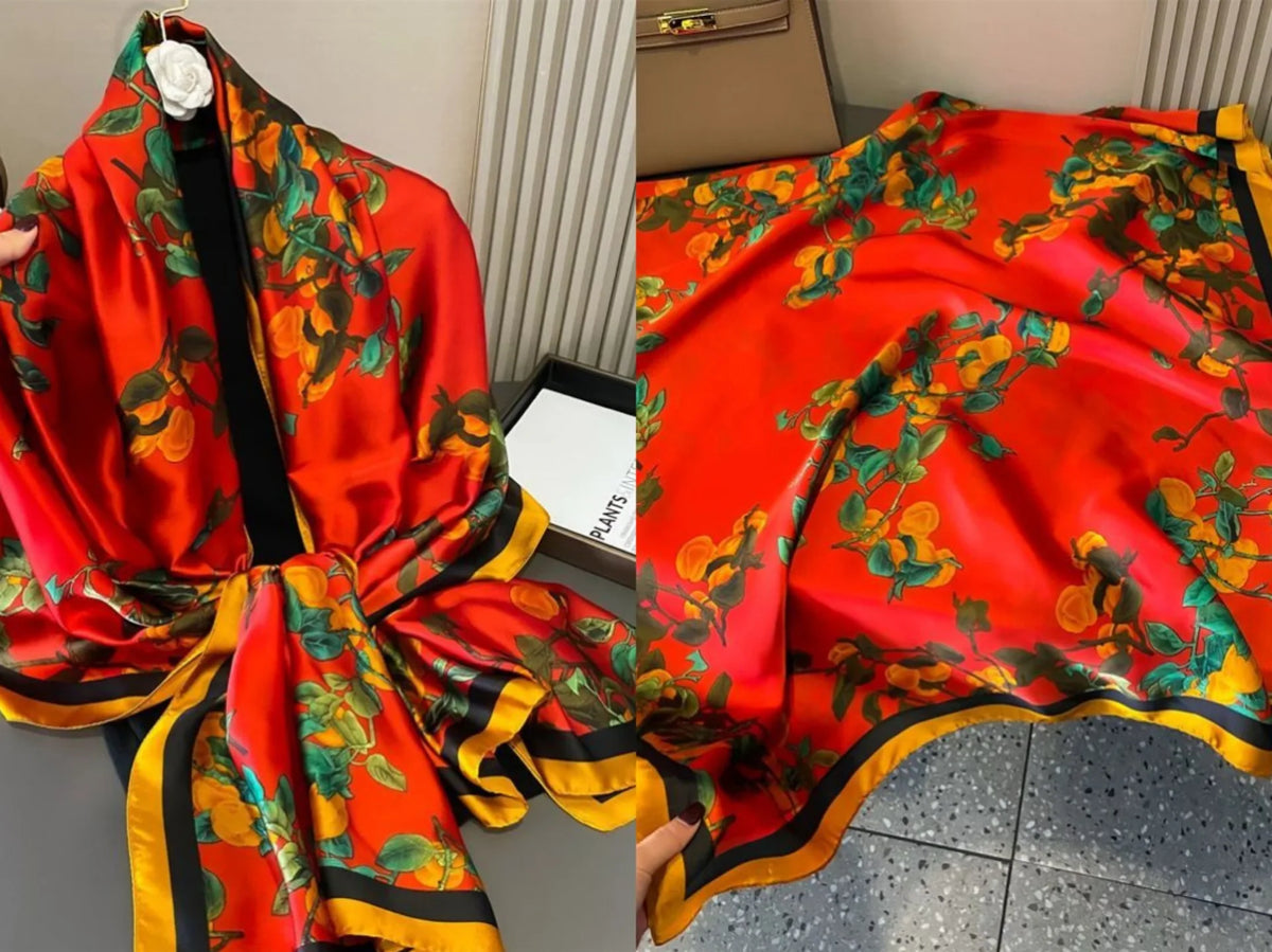 180*90cm Luxury Classic Sun Protection Silk Scarves Silk Shawl