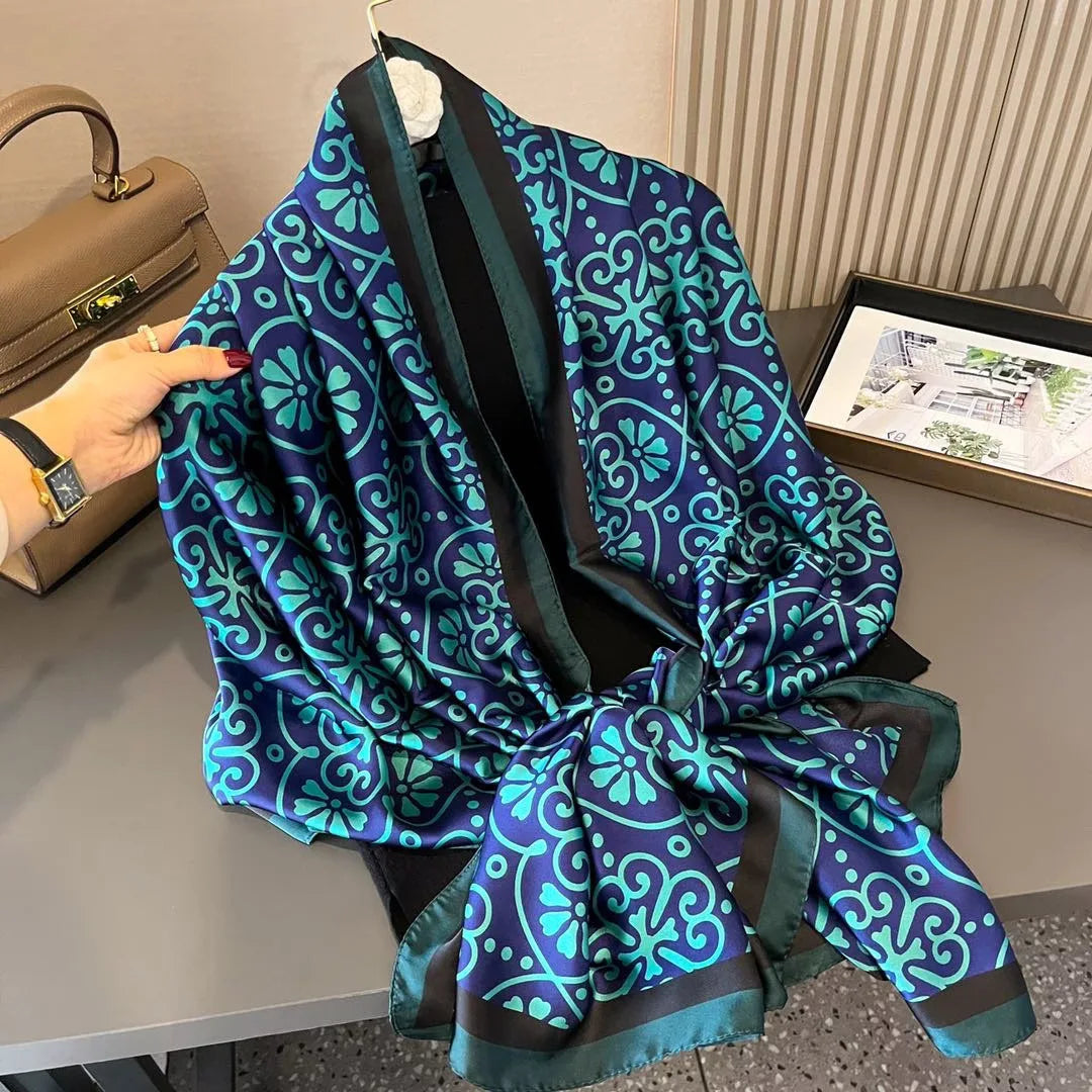 180*90cm Luxury Classic Sun Protection Silk Scarves Silk Shawl