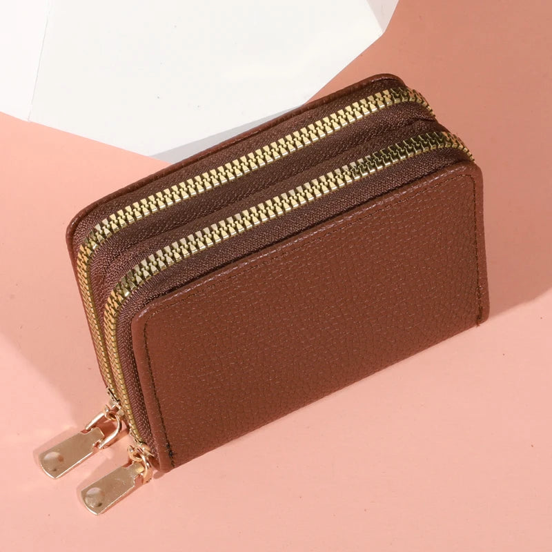 Short Coin Purse With Zipper Wallet