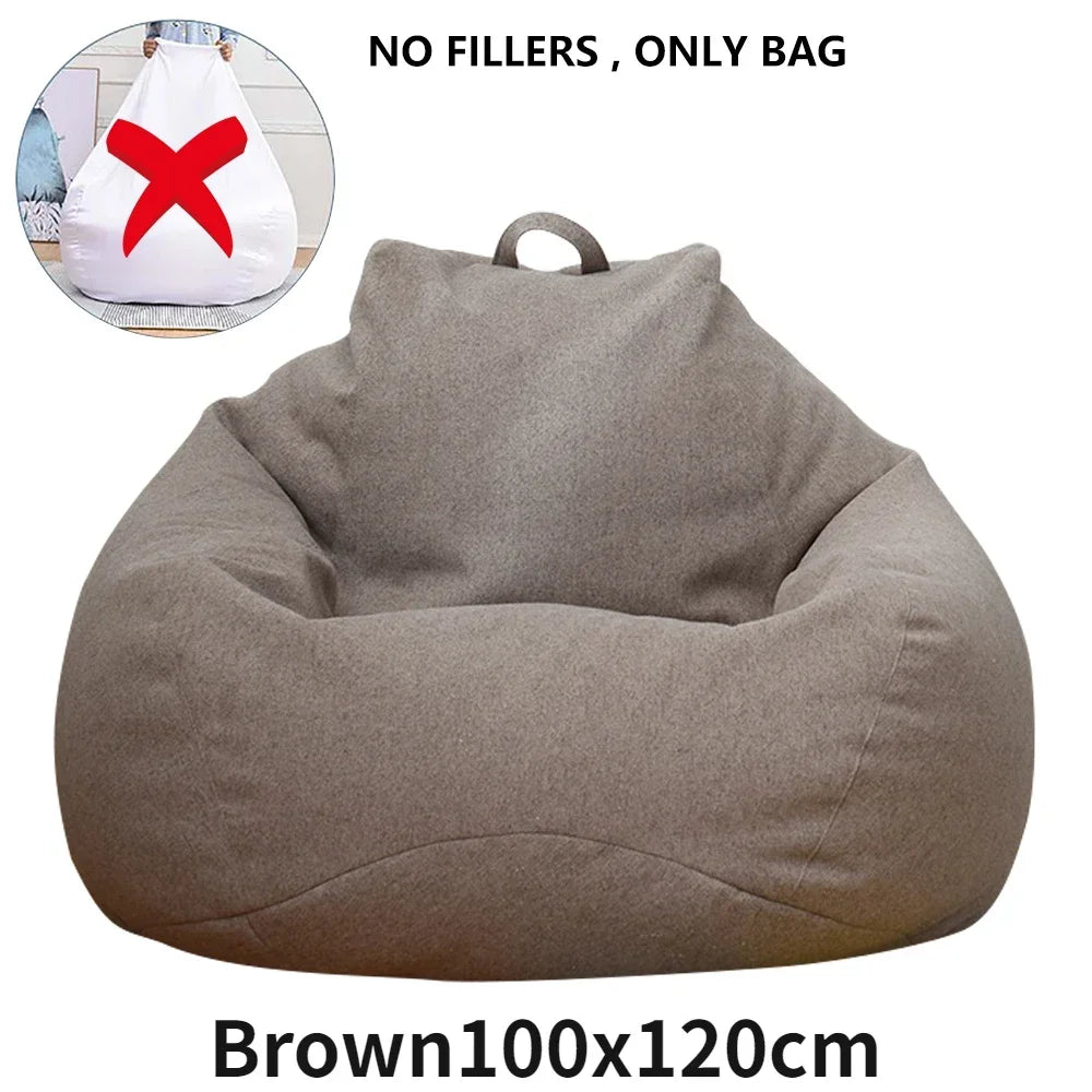 Large Bean Bag Chair Sofa Cover Without Filler Lazy Corner Seat