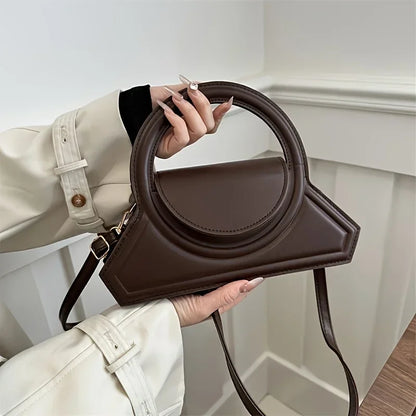 Pu Leather Elegant Tote Versatile Vintage Small Square Bag