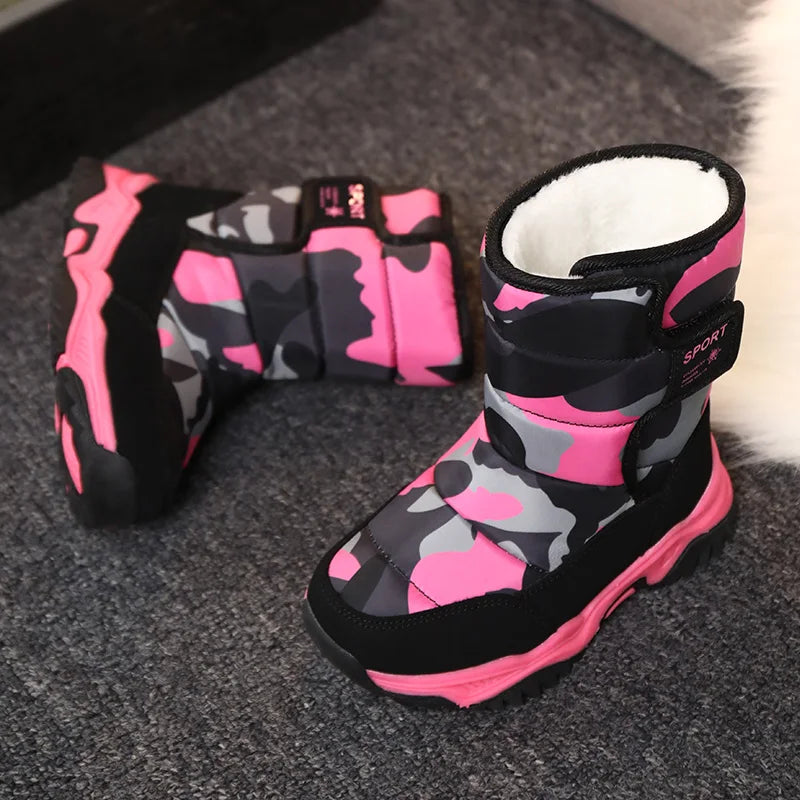 Winter Plush Waterproof Fabric Non-Slip Snow Boots