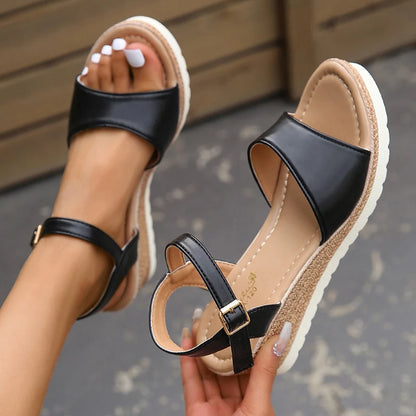 Lightweidght Wedge Ankle Strap Platform Thick Sole Non Slip Sandals