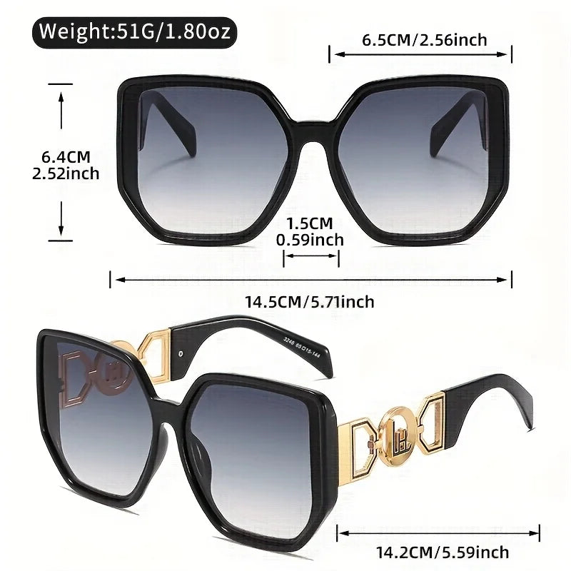Large Square Decorative UV400 Sunglasses