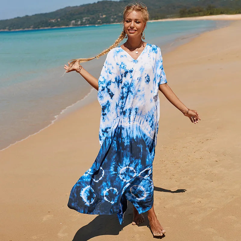 Swimsuit Kaftans Beach Cover Ups Colorful Outfits Dress