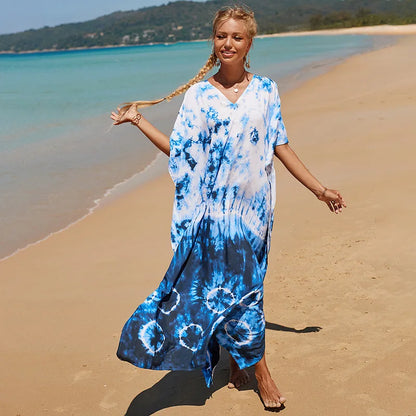 Swimsuit Kaftans Beach Cover Ups Colorful Outfits Dress