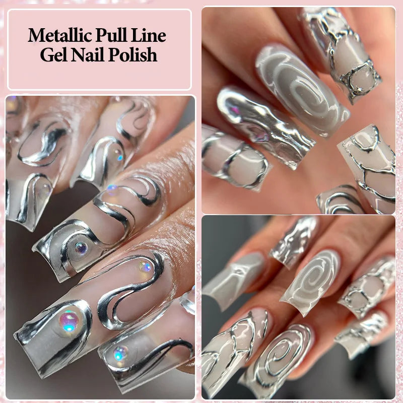 Super Bright Silver Metallic Liner Gel Nail Polish