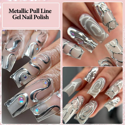 Super Bright Silver Metallic Liner Gel Nail Polish