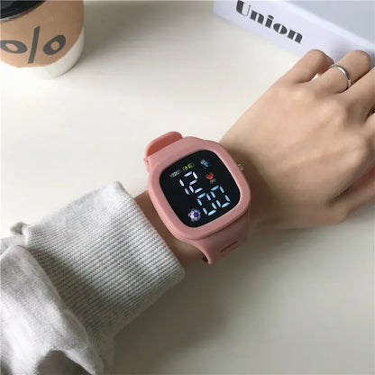 Electronic LED Digital Watch Casual Big Dial Silicone Watch Sports