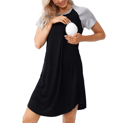 Nursing Gown 3 in 1 Nightgown Maternity Breastfeeding Sleepwear