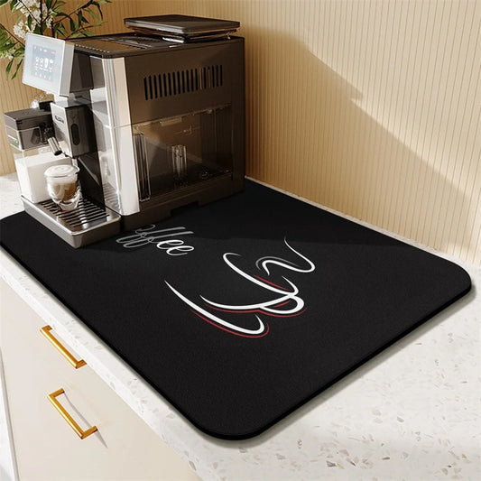 Coffee Cup Drying Cartoon Non-slip Drain Mat