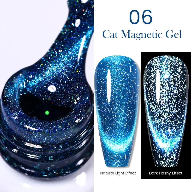 Sparkling Glass Bead Cat Magnetic Gel Nail Polish