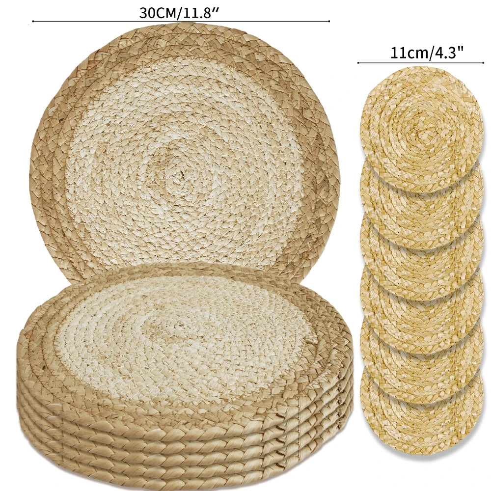 Round Braided Placemats Set