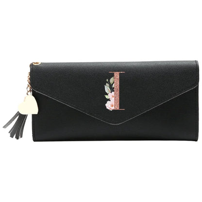 Black Small Leather Coin Rose Gold Wallet