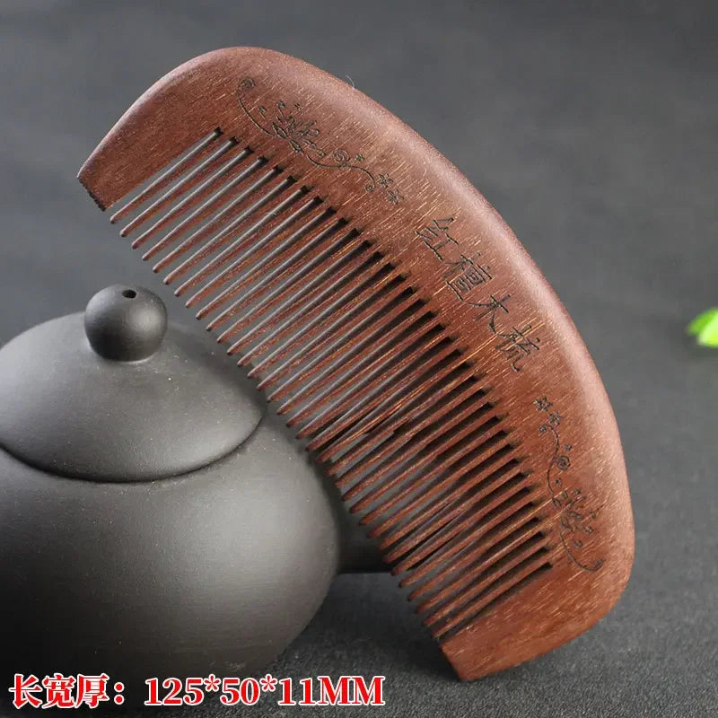 Natural Peach Solid Wood Anti-Static Hair Brush