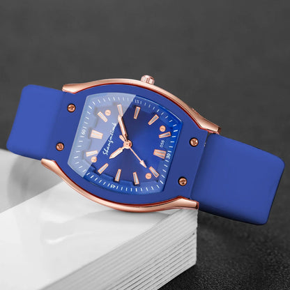 Silicone Strap Simple Dial Quartz Wristwatch