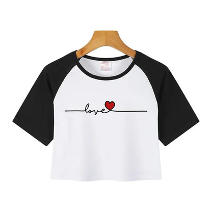 Casual Crop Tops Funny Graphic T-shirt