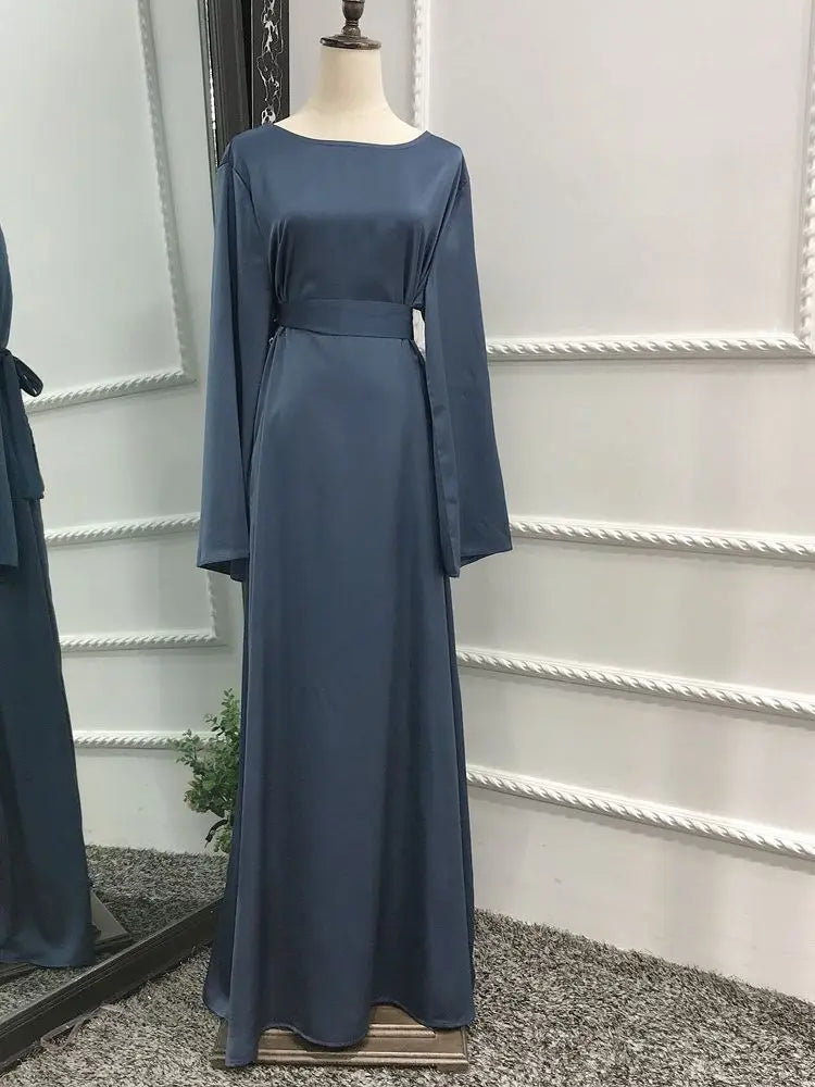 Silky Muslim Full Length Flare Sleeved Soft Abaya