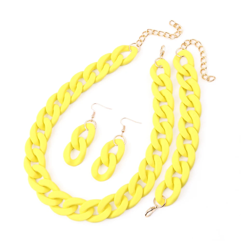 Fish Sheep Acrylic Chunky Chain Choker Necklace