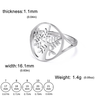 316L Stainless Steel Tree Of Life Ring