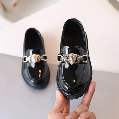 Leather Chain Flat Elegant Shoes