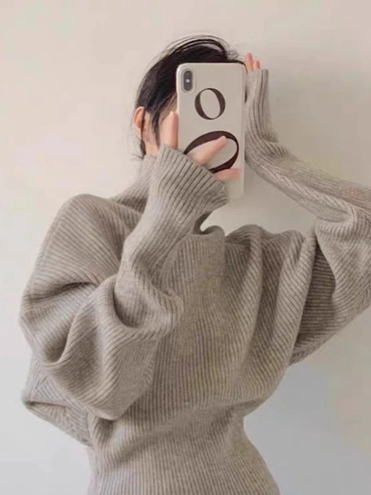 Loose Casual Versatile Long Sleeve Knit Sweater Pullovers