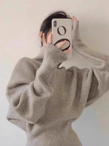 Loose Casual Versatile Long Sleeve Knit Sweater Pullovers