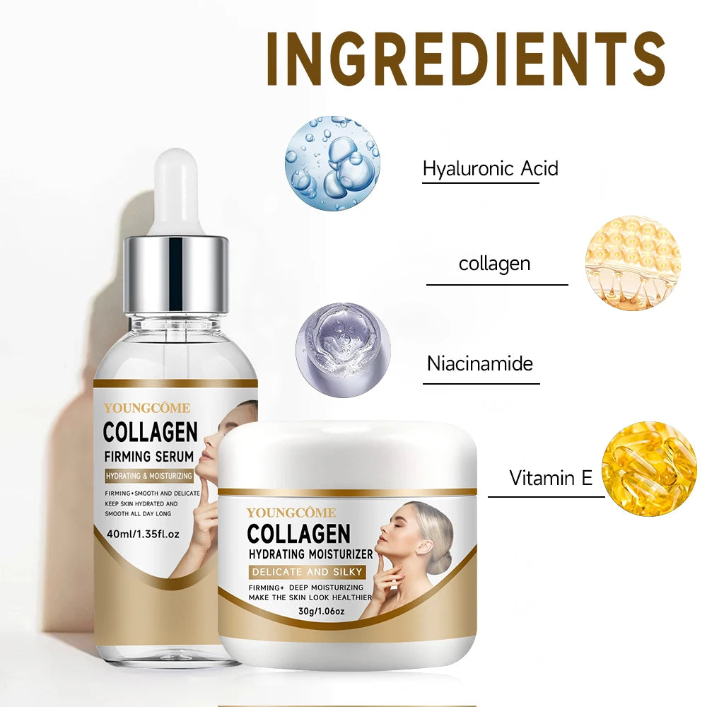 Set de crema hidratante e iluminadora con colágeno