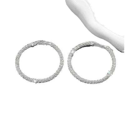 Big Full Crystal Circle Hoop Earrings