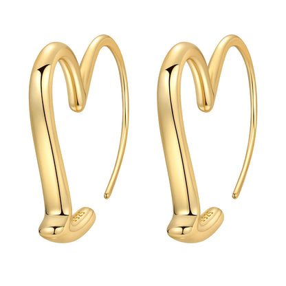 S925 Sterling Silver Zircon 18K Gold Lining Vintage Hoop Earrings