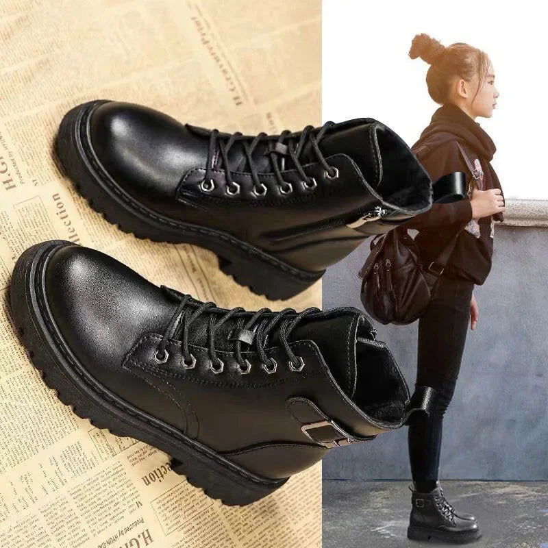 Soft Soled Leather Versatile Antiskid Boots