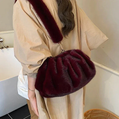 Soft Faux Fur Small Shoulder Bags