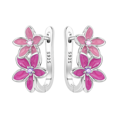 Orstarry Original 925 Sterling Silver Blue Iris Flower Earrings
