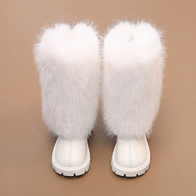 High Warm Princess Leather Soft Soled Anti-Slippery Boots