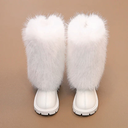 High Warm Princess Leather Soft Soled Anti-Slippery Boots