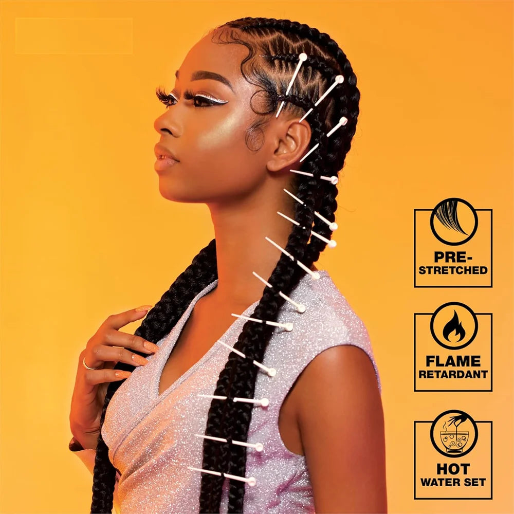 38 inch synthetic braid Soft Yaki Texture Hot Water Setting prestretched braid hair