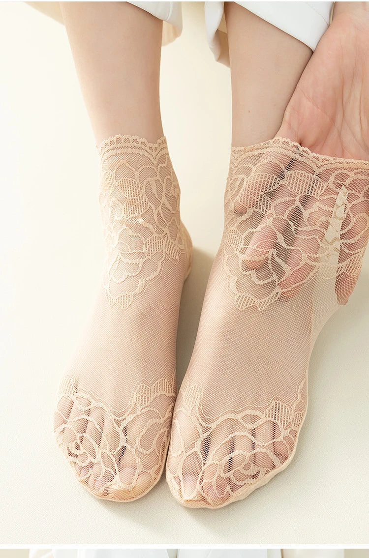 Cotton Lace Transparent Thin Short Socks