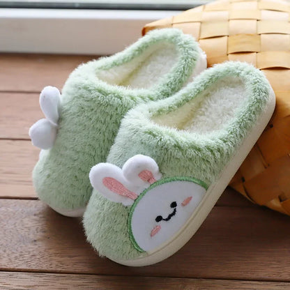 Furry Cute Flip Flops Rabbit Indoor Wooden Floor Warm Cotton Slippers