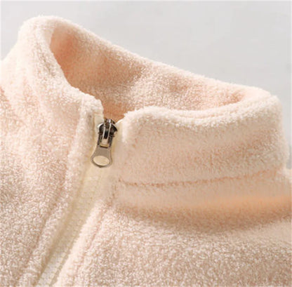 Winter Polar Fleece Suits Comfortable Zipper Coats+Pants Set