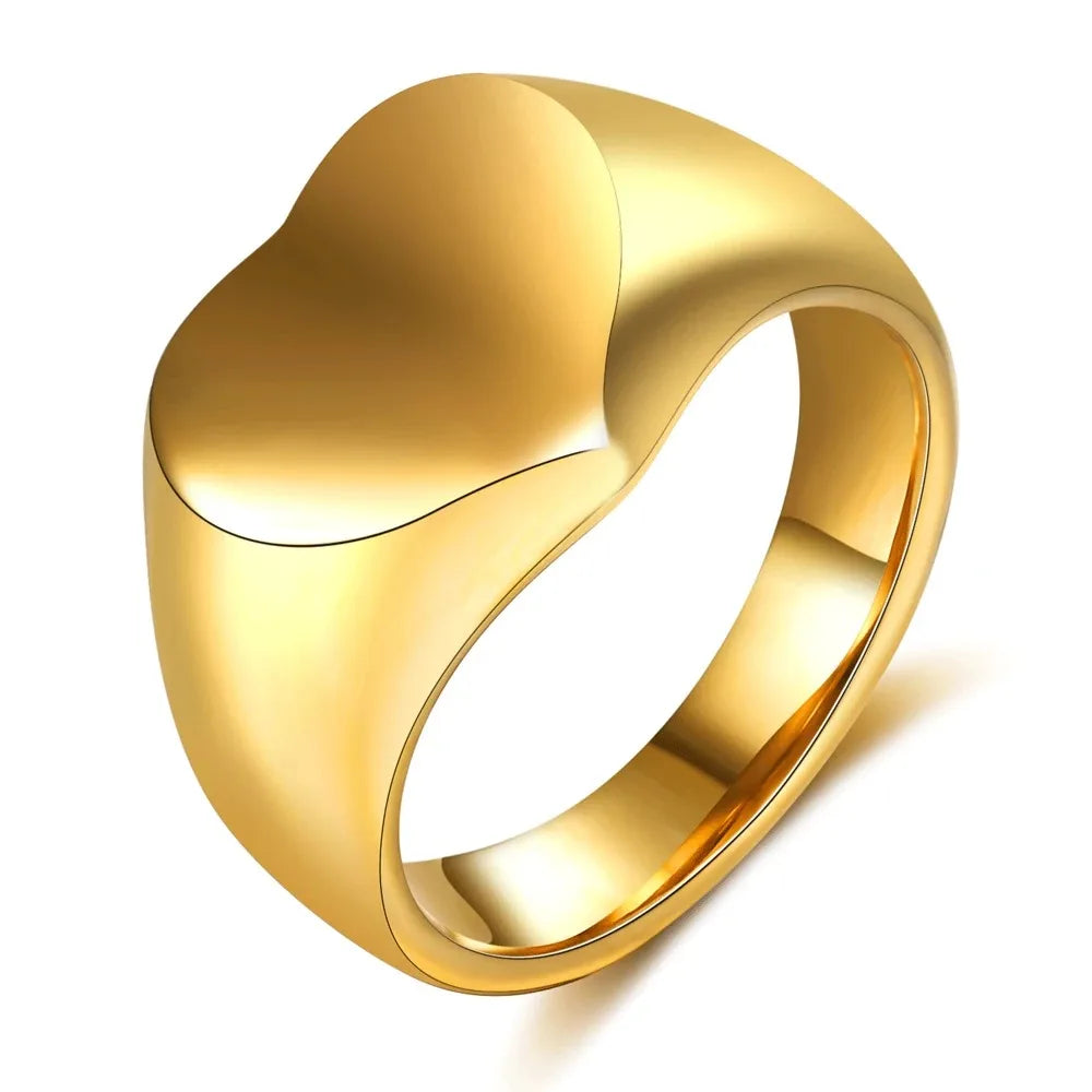 Customized Letter Pattern Logo Stainless Steel Rings