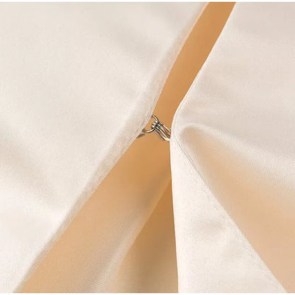 Satin Bubble Sleeves Round Neck Loose Shirt