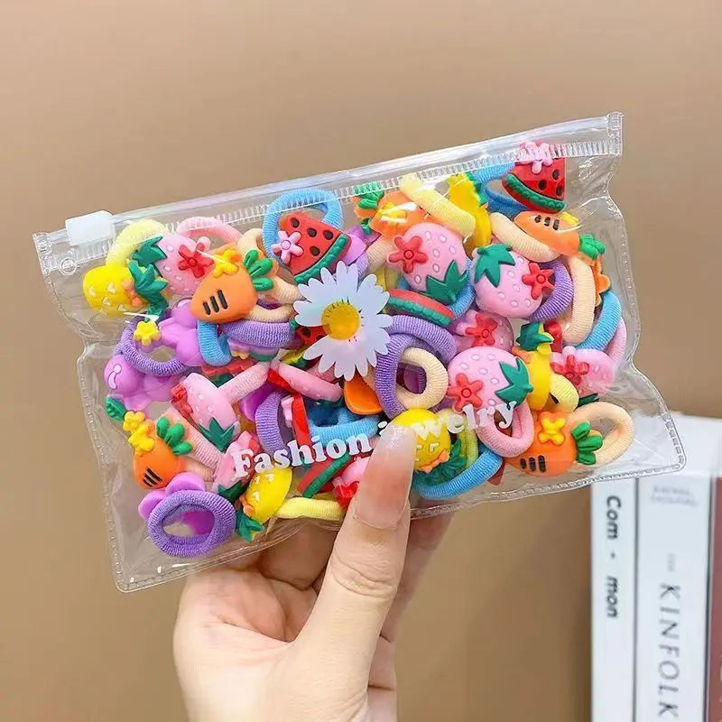 10/20Pcs/Set Cute Cartoon Rubber Elastic Hair Bands