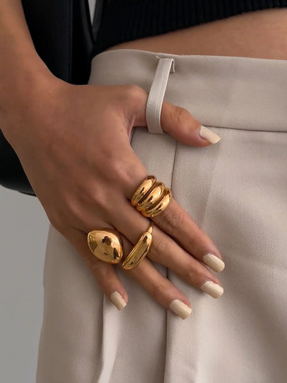 3 قطع/مجموعة حلقات معدنية مبالغ فيها