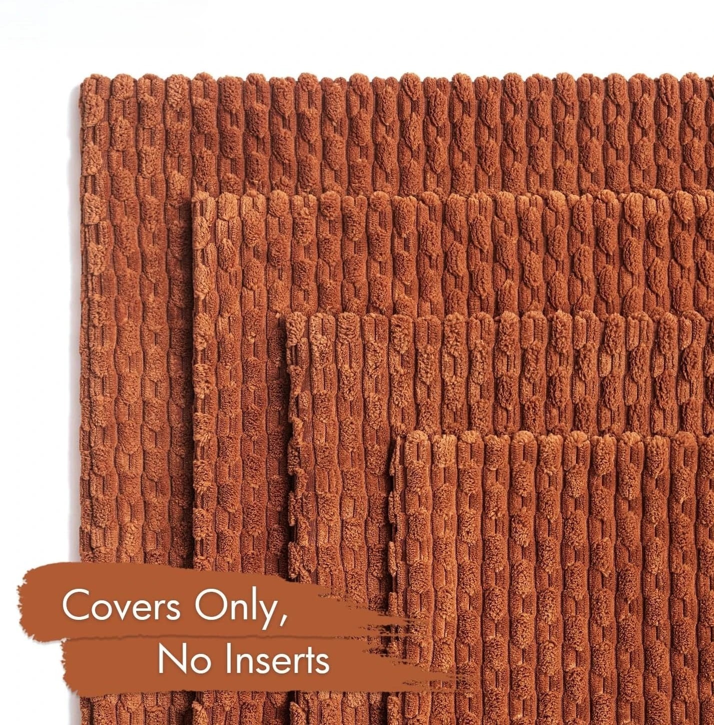 Burnt Orange Striped Cushion Covers Corduroy Pillowcases