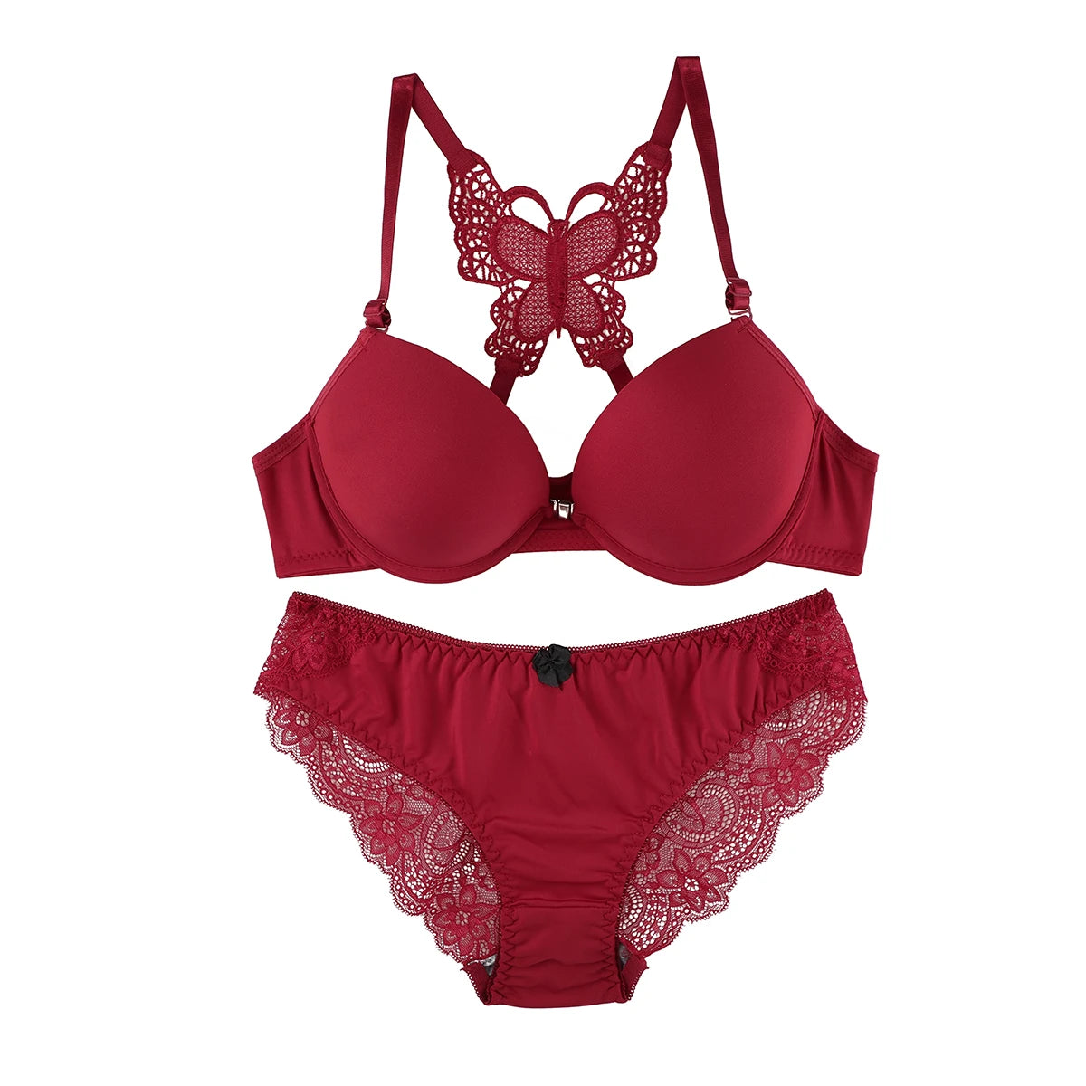 beautiful back butterfly bra push up set