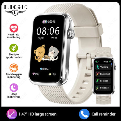 1.47'' Smart Bracelet Heart Rate Step Count Sport Fitness Health Monitor Waterproof Smartwatch