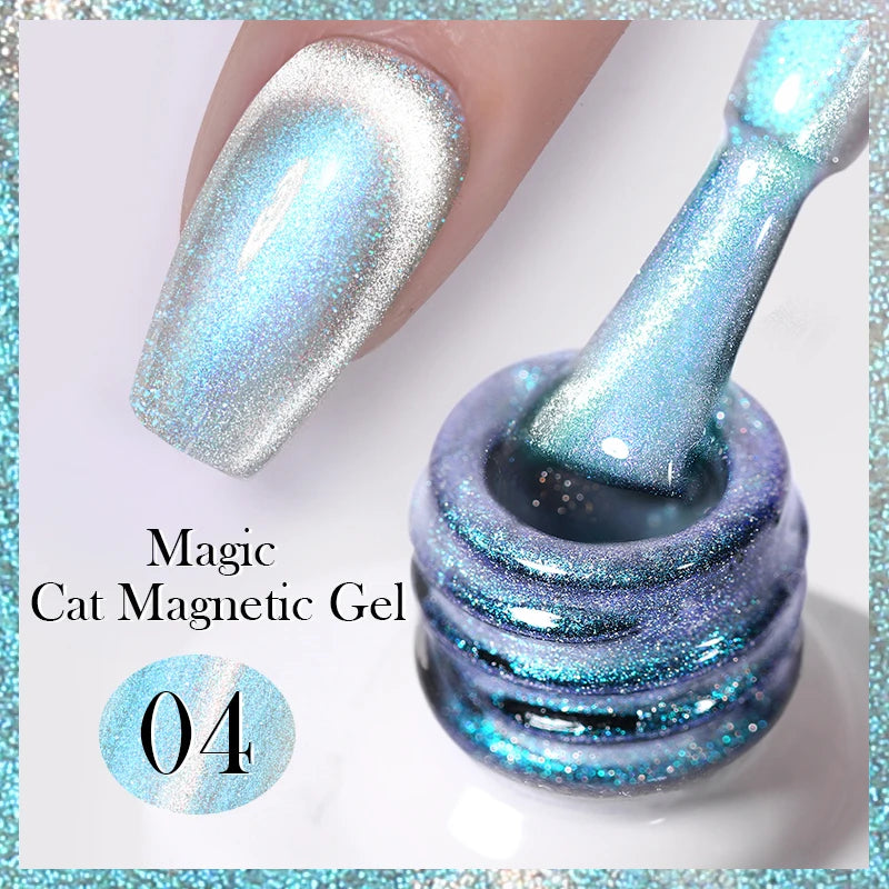 Sparkling Glass Bead Cat Magnetic Gel Nail Polish