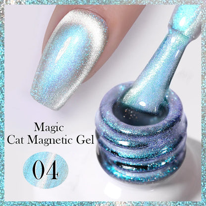 Sparkling Glass Bead Cat Magnetic Gel Nail Polish
