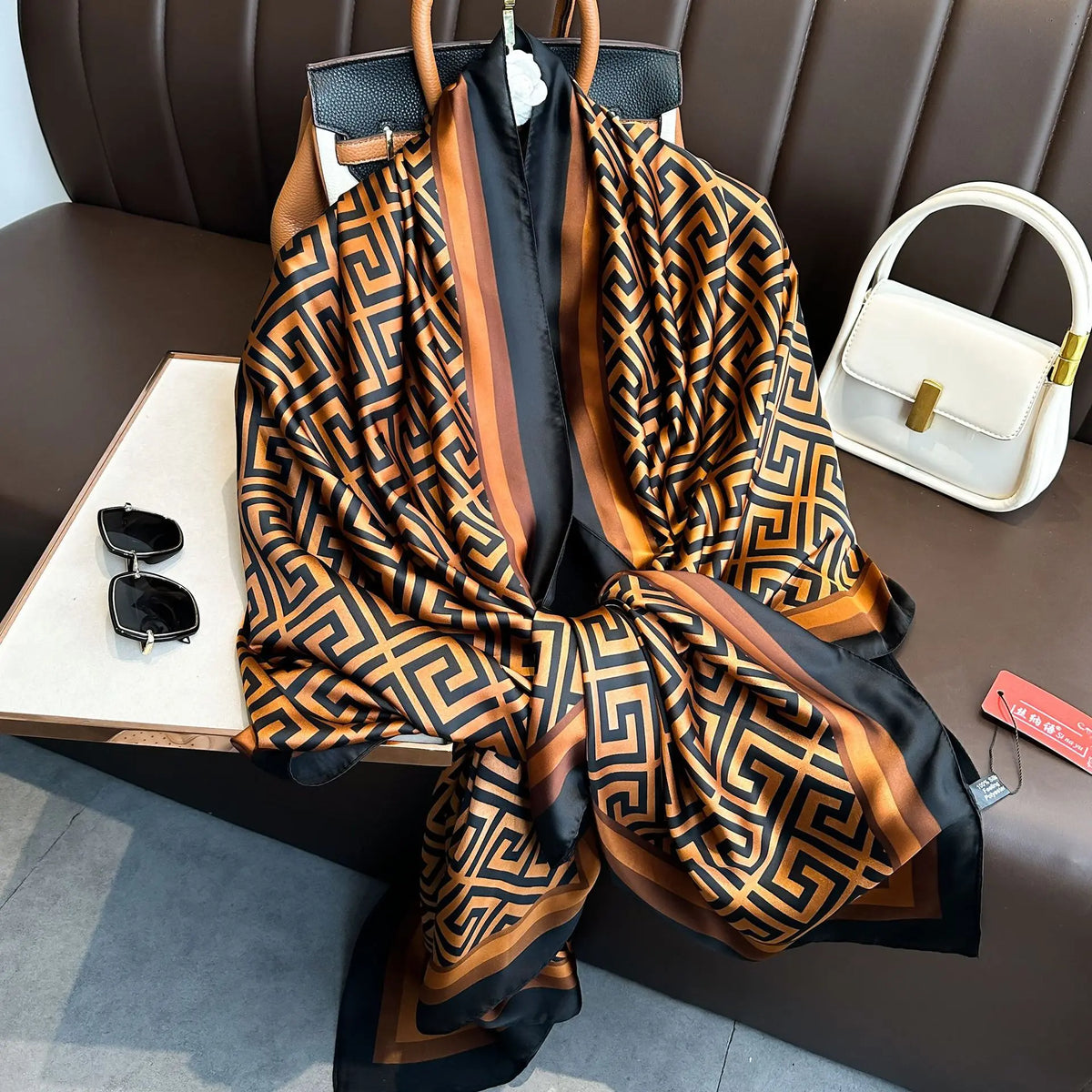 Luxury Silk 180X90CM Long Scarf Popular Silk Headscarf  Shawl