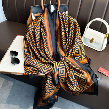 Luxury Silk 180X90CM Long Scarf Popular Silk Headscarf  Shawl